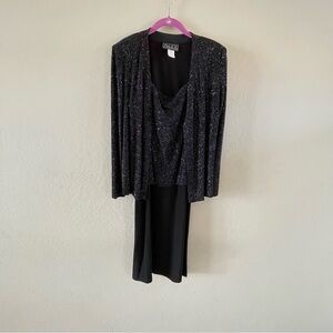 Alex Evenings Sparkling Black Dress and Jacket